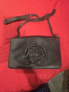 Blackcraft Cult Chain Shoulder Bag with Pentagram Accent